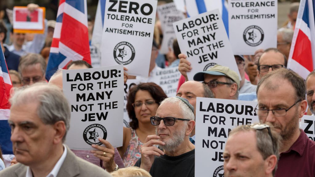 Manifestación contra Corbyn
