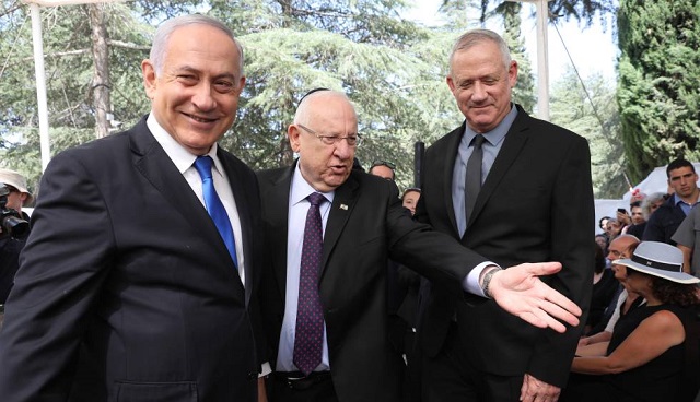 Netanyahu-Rivlin-Gantz gobierno