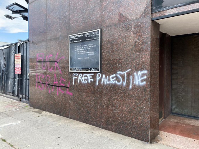 Free-Palestine-sinagoga Ángeles
